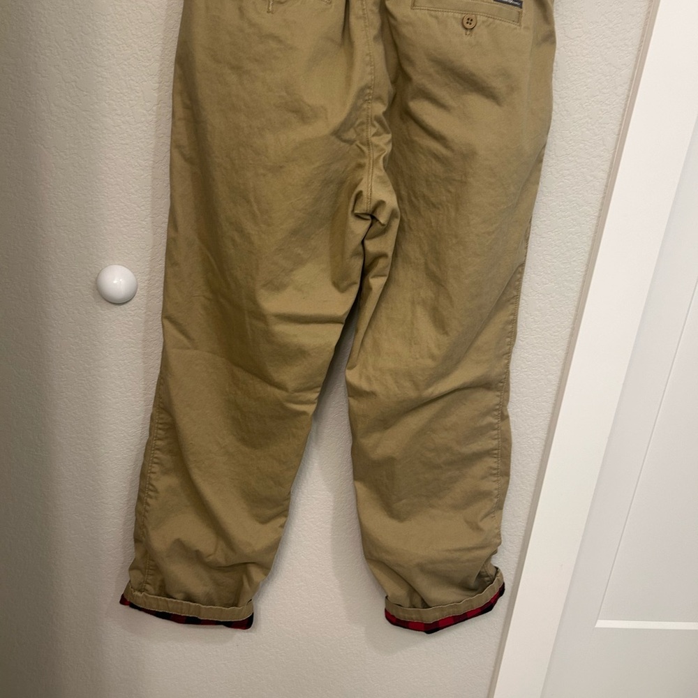 Eddie Bauer flannel-lined jeans.